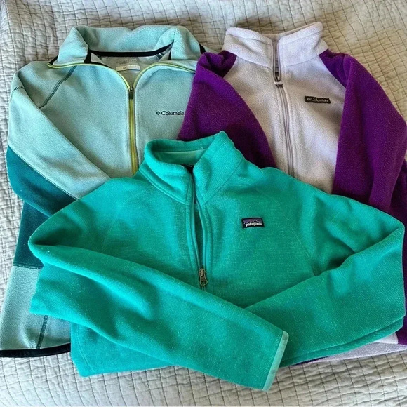 Set of 3 Sweaters 2 Columbia and 1 Patagonia- Girl - 14 - Picture 2 of 15